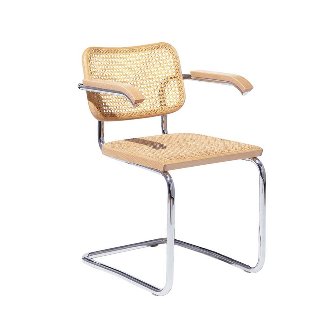 CESCA CHAIR アームチェア 籐張り ブラックビーチ(籐張:機械編み)