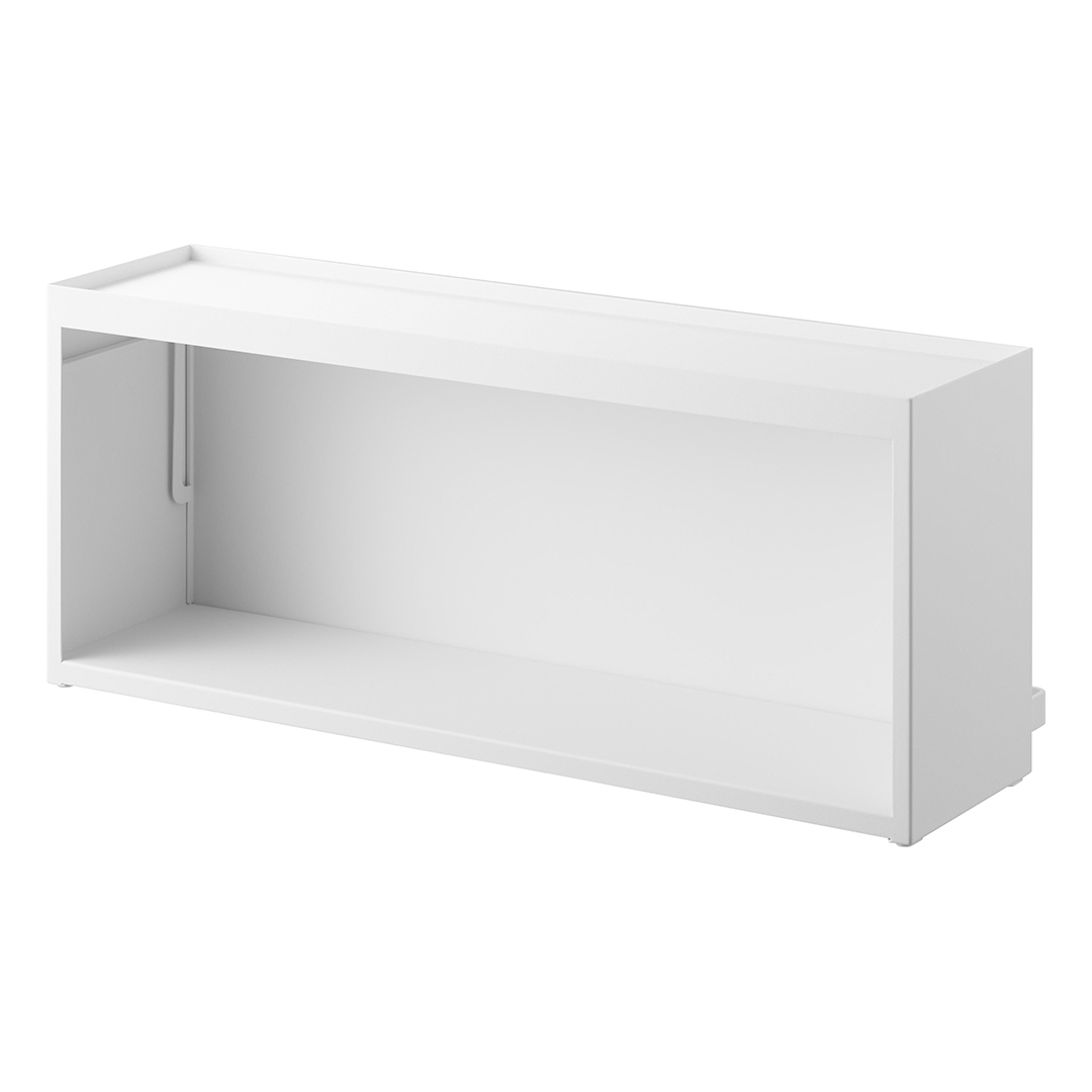 前が開くキッチンカウンター上収納ラック タワー Ｄ15 ブラック