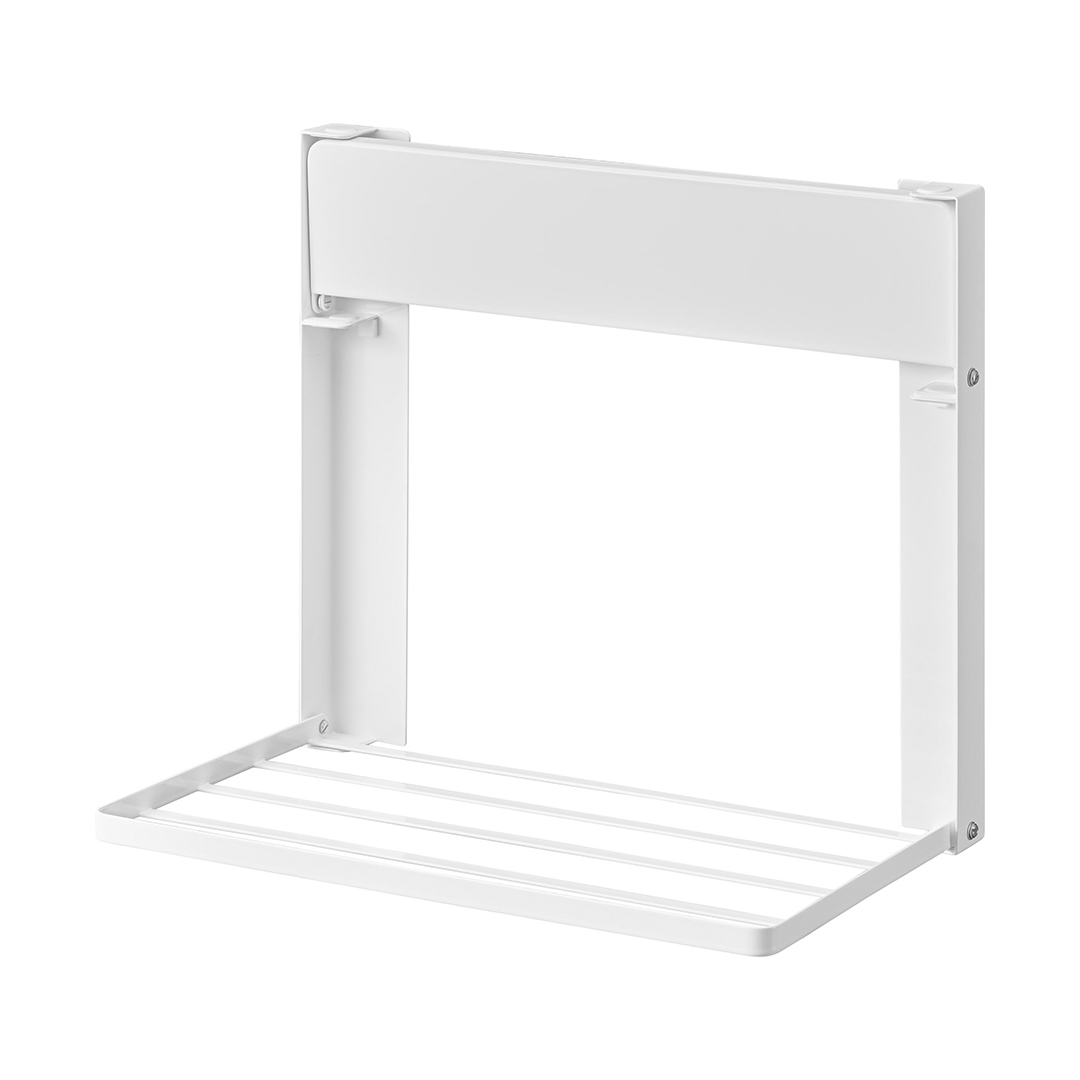 洗濯機横マグネット折り畳み棚 タワー 2段 ブラック