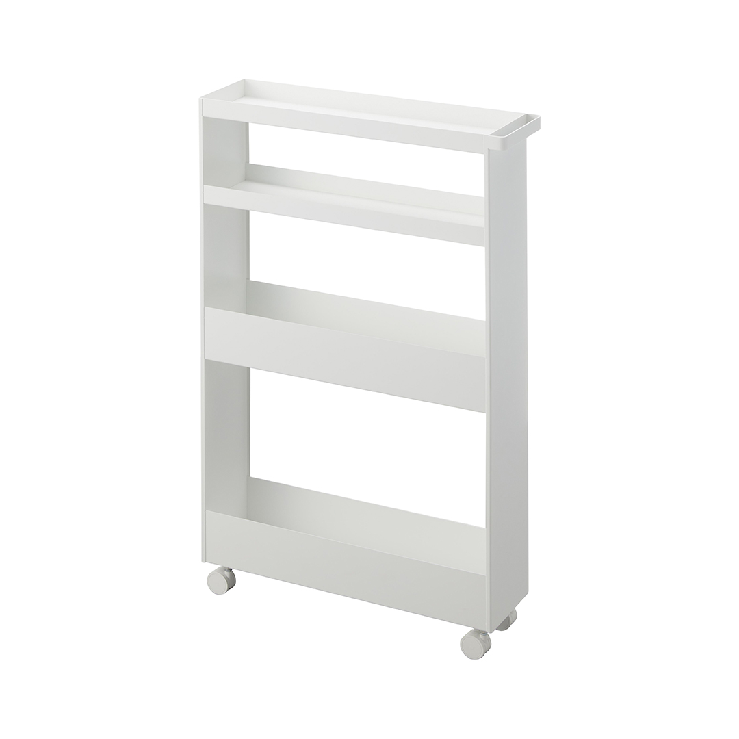 キャスター付きスリムワゴン タワー 4段 ブラック