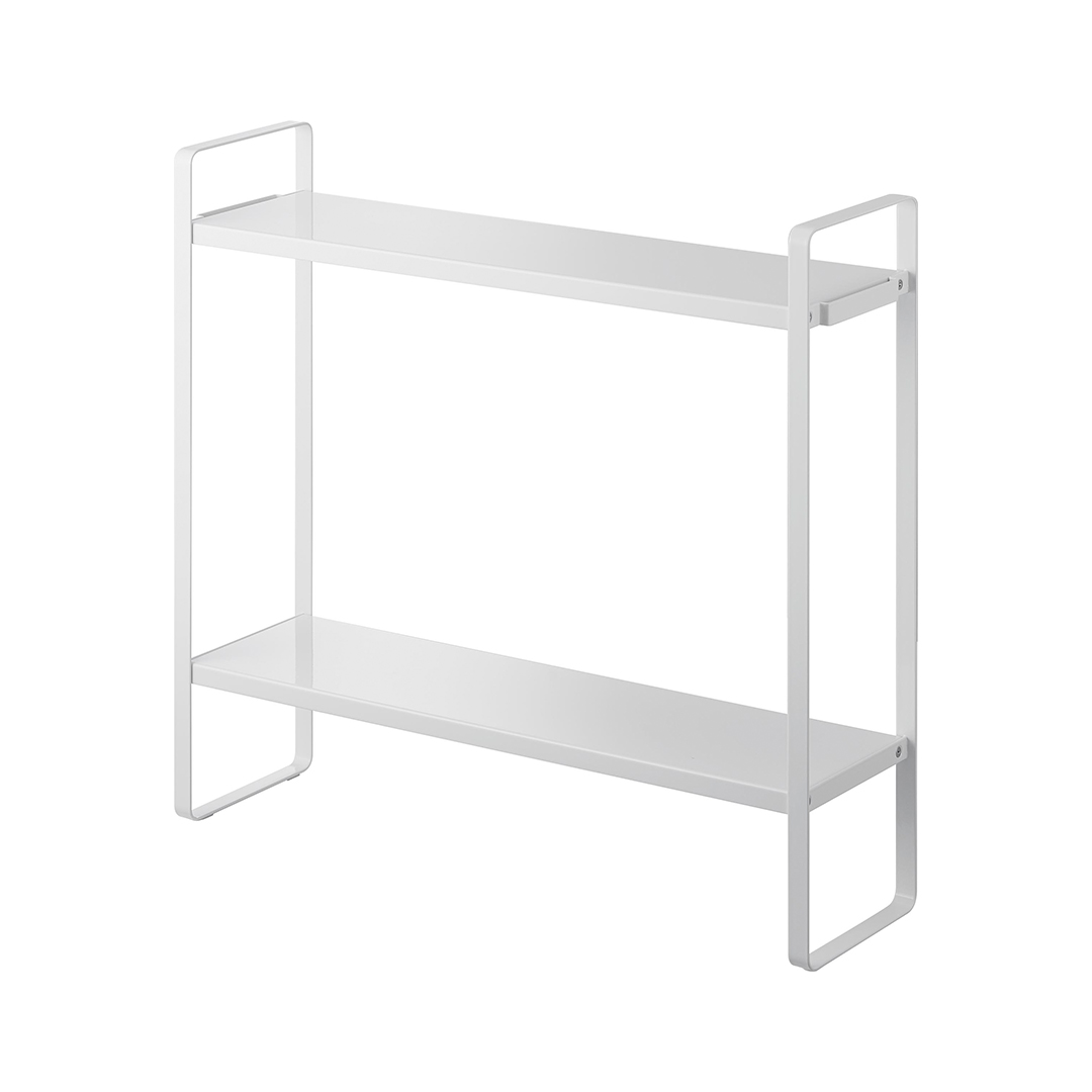 下が拭けるコンロ横ラック タワー 2段 ブラック