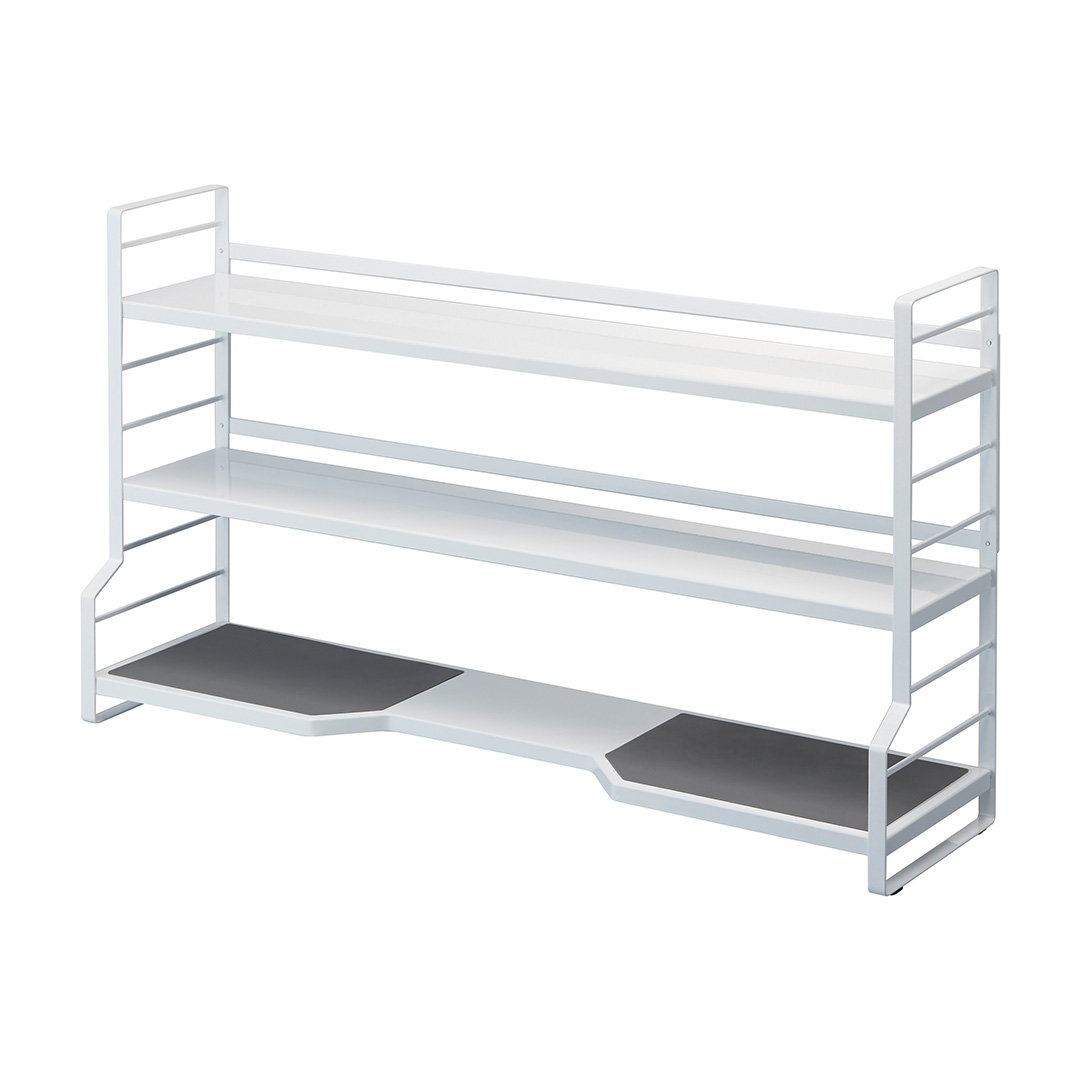 コンロ奥ラック 3段 タワー ブラック