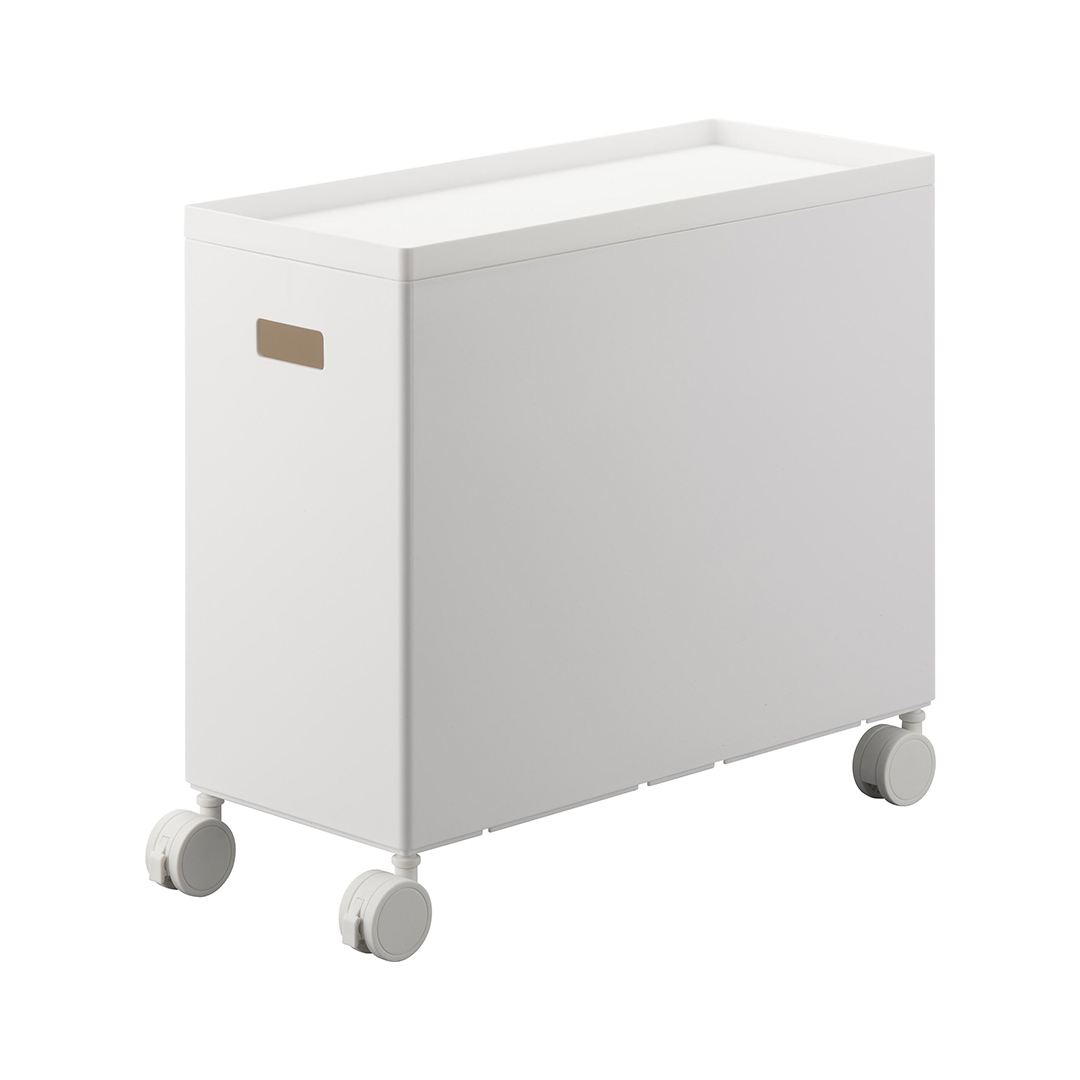 蓋付き収納ボックスワゴン タワー L ブラック