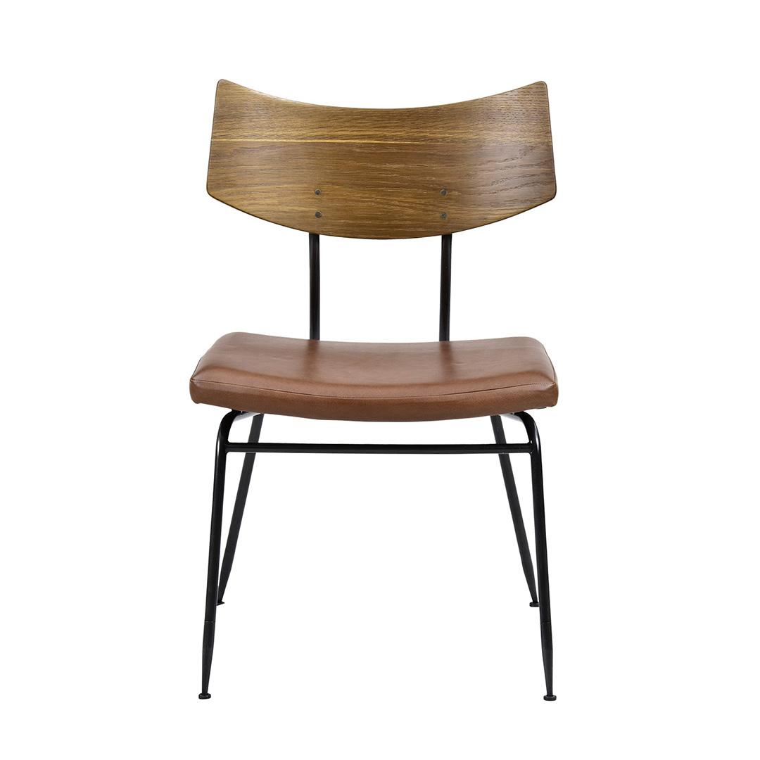 SOLI CHAIR (背カラー:スモークドオーク) スモークドオーク / ブラウンレザー