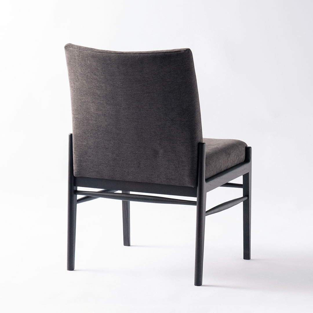 ダイニングチェア（脚カラー：ブラック） グレイ