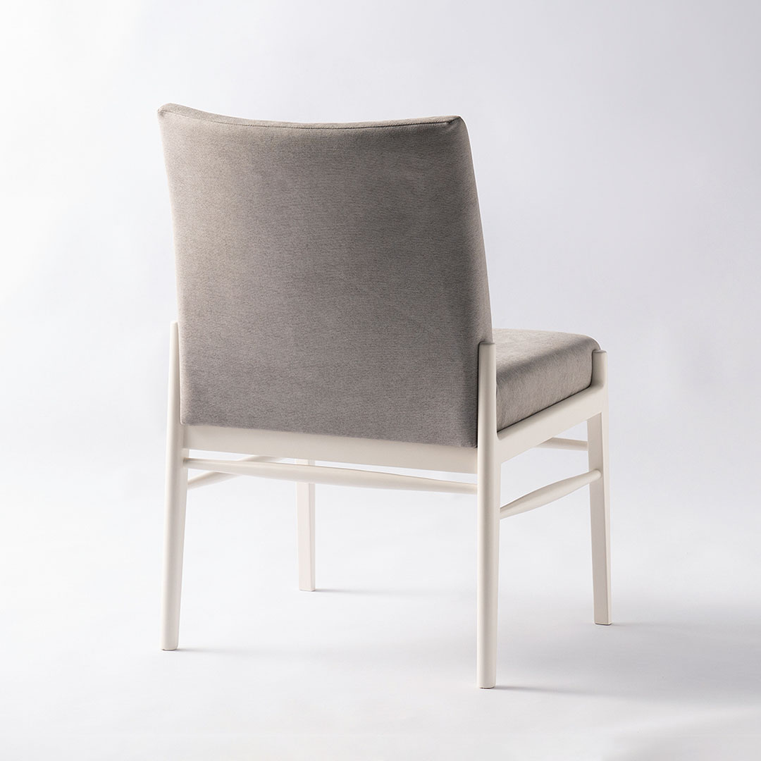 ダイニングチェア（脚カラー：ホワイト） ライトグレイ