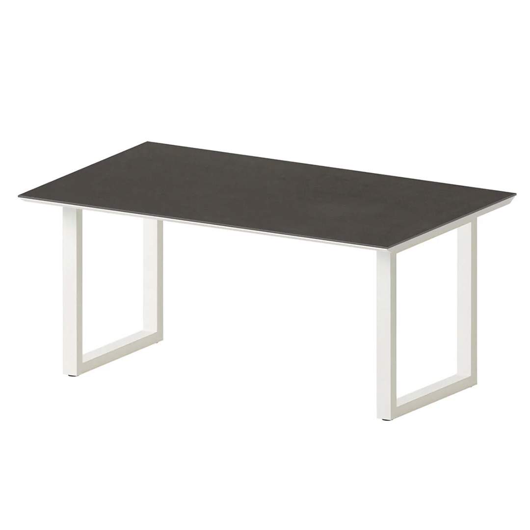 レグル ダイニングテーブル スクエア脚 ホワイト(W135) Rアイアングレイ