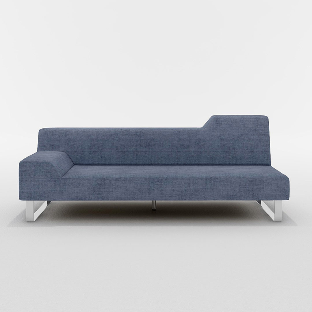 SIESTA 2.5人掛け 右肘付（脚カラー：クロムメッキ） GROUP4-HUチャコールグレー