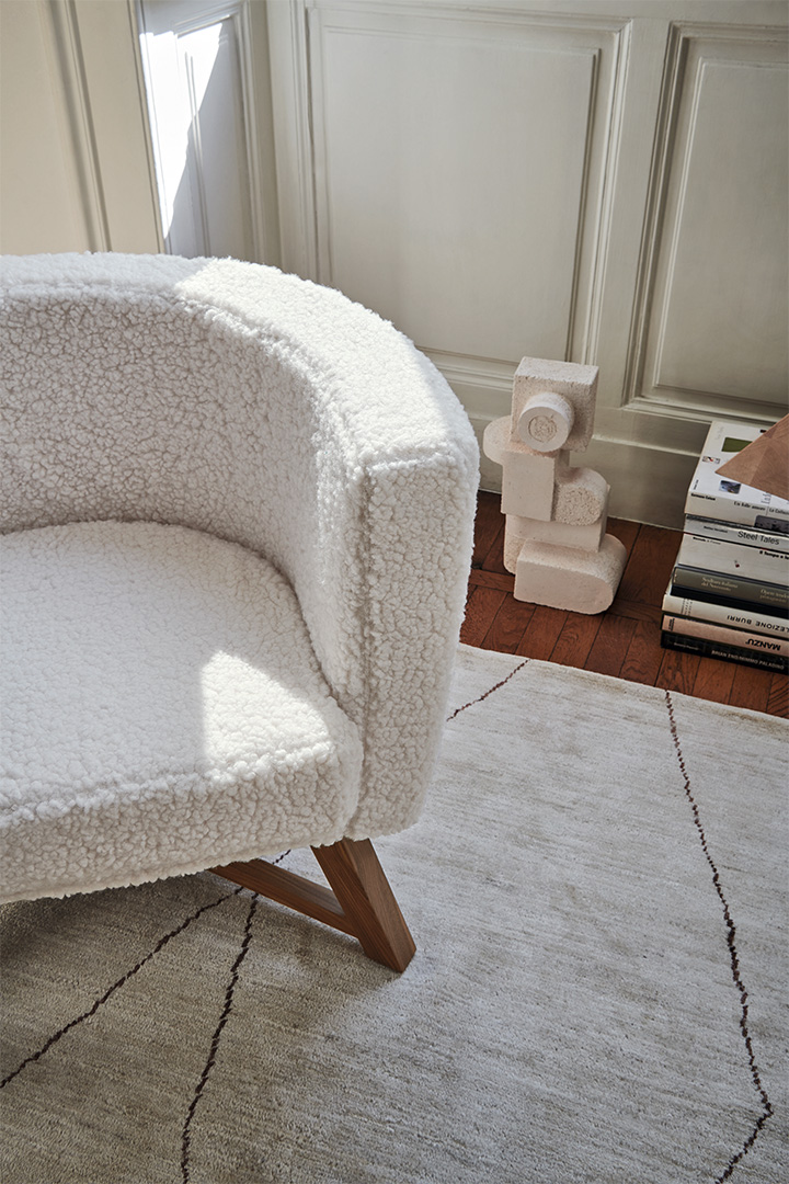 GRAY08ラウンジチェア(脚カラー:ウォールナットナチュラル) Caribe