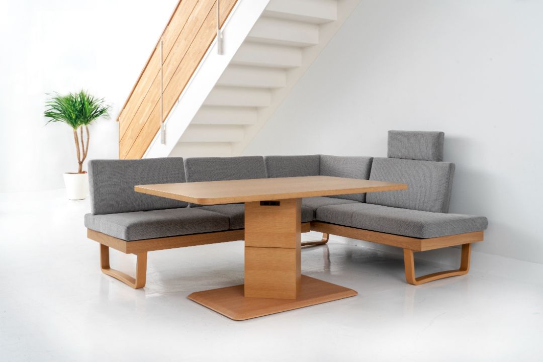 F&B スライドアップテーブル ナチュラルオ－ク