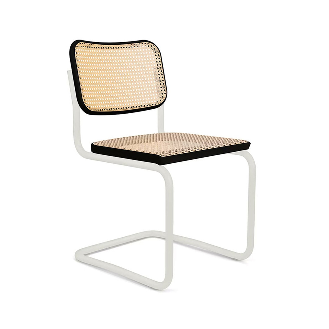 CESCA CHAIR MATTE FRAME アームレスチェア(脚カラー:ホワイト・ウルトラマット) ライトビーチ(籐張:機械編み)