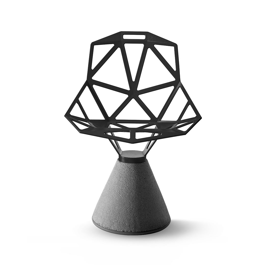 Chair_One Concrete 固定式（脚カラー：ナチュラル） レッド