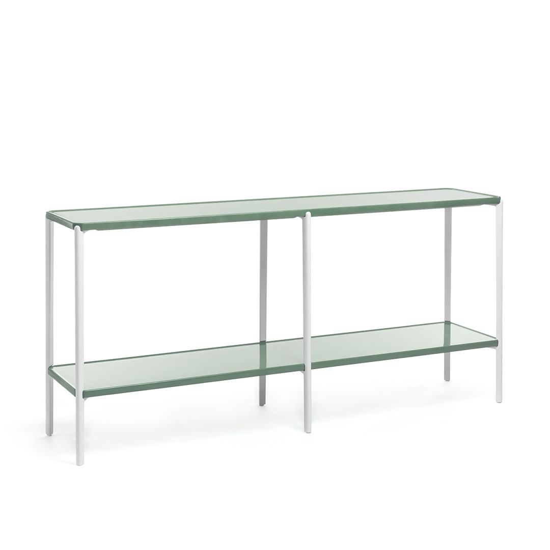 Tambour Concrete 長方形2段2連（脚カラー：ホワイト） ライトブルー