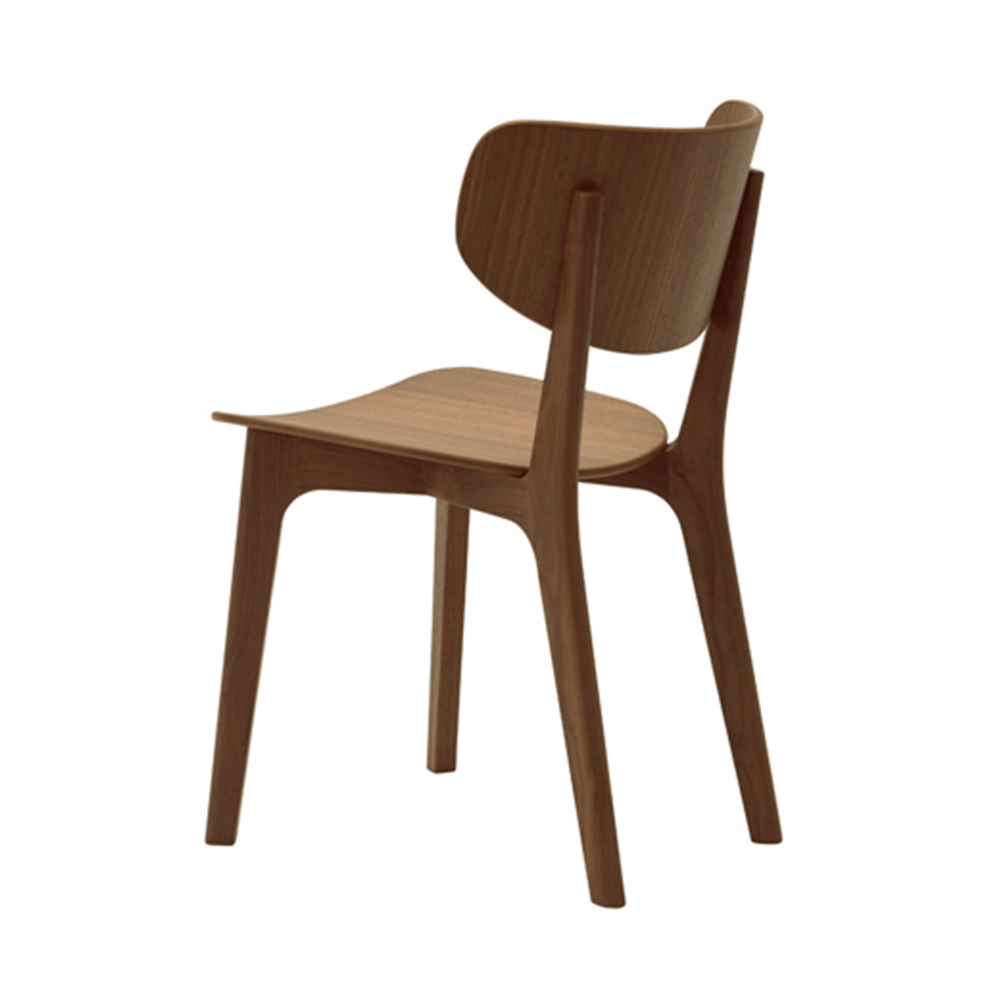 Roundishチェア ウォルナット（板座） C-0ナチュラルクリア