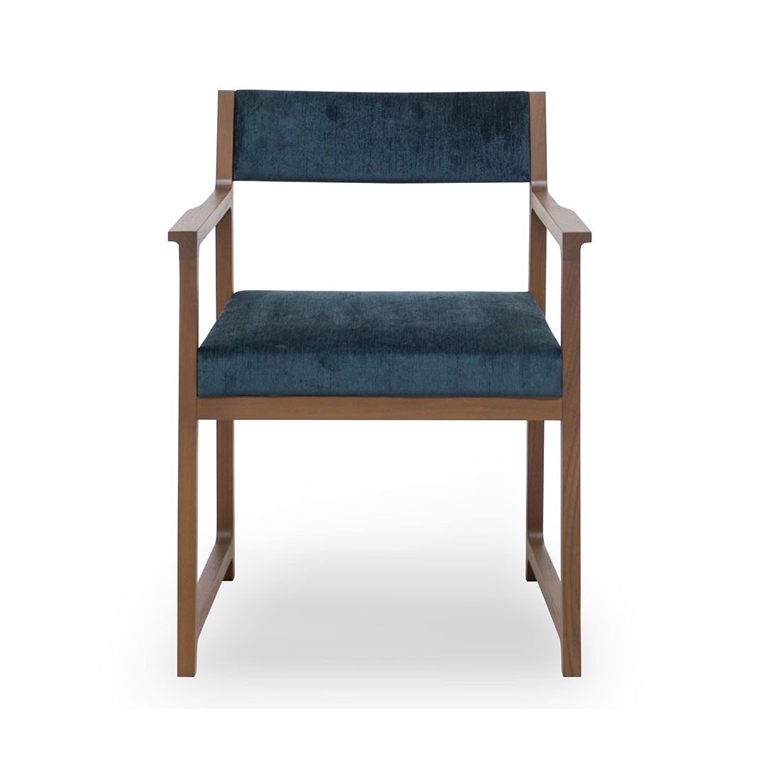 RIN 023 アーム背張チェア(脚カラー:ウォールナット) RANK4 MIRAGE(スプルース)