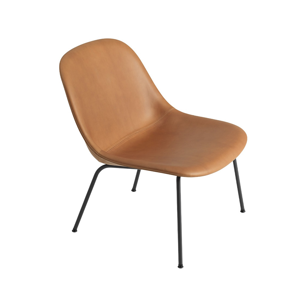 FIBER LOUNGE CHAIR / TUBE BASE リファインレザーコニャック