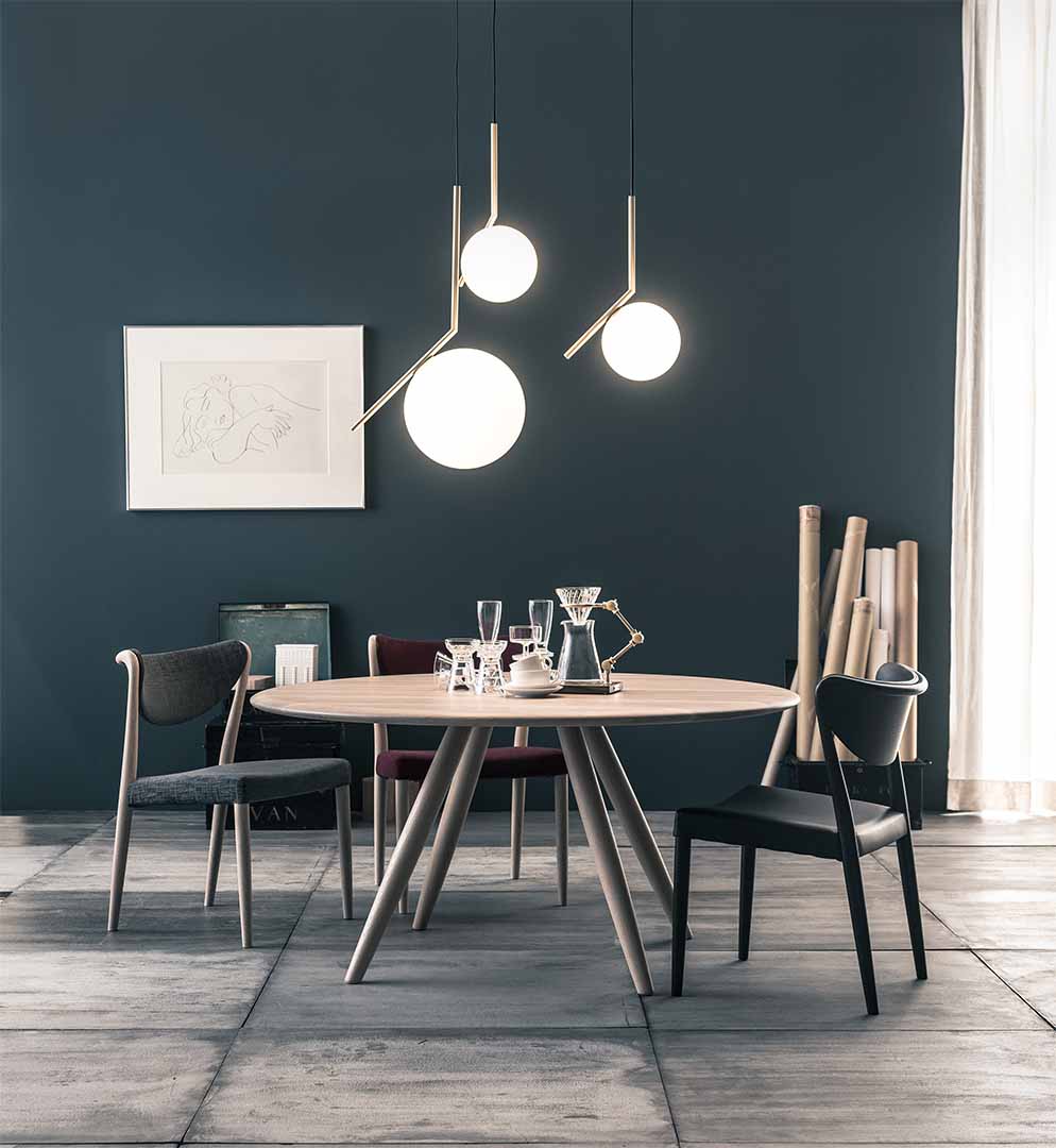 MARCEL CHAIR(脚カラー:ナラWH) LE-8010 ブラック