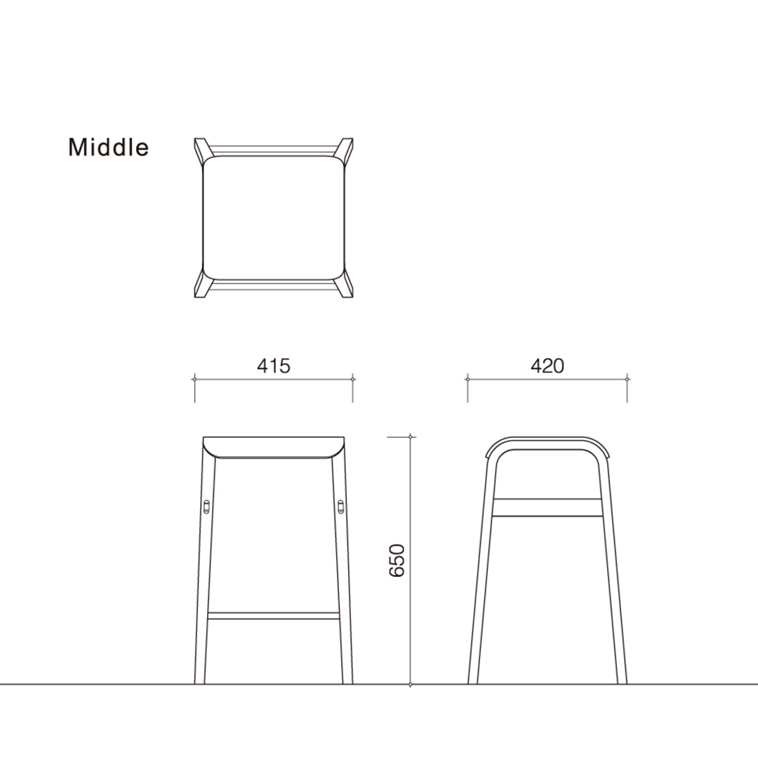 TAPERED STOOL M　木座（脚カラー：ナチュラル） オーク クリア