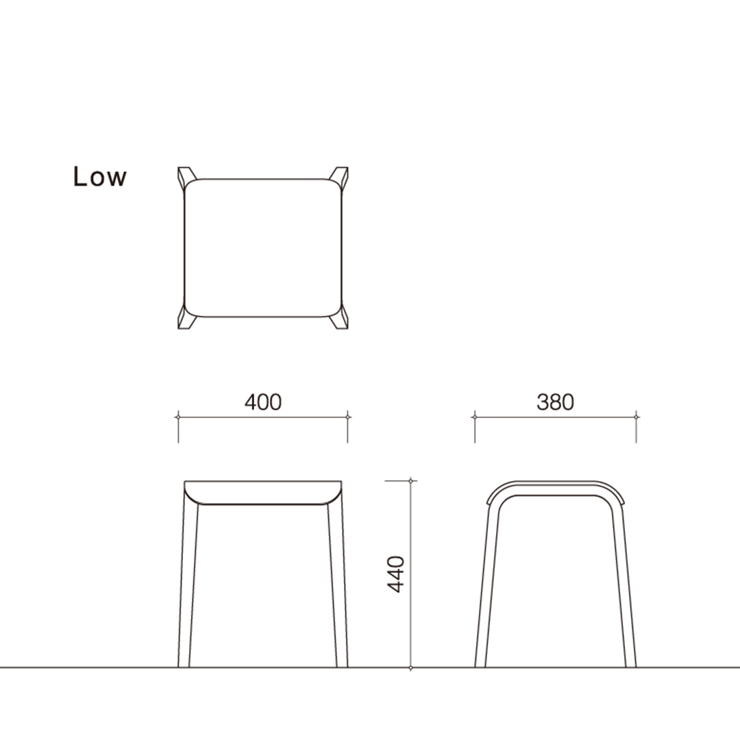 TAPERED STOOL S（脚カラー：ネイビー） ウルトラスエードNV