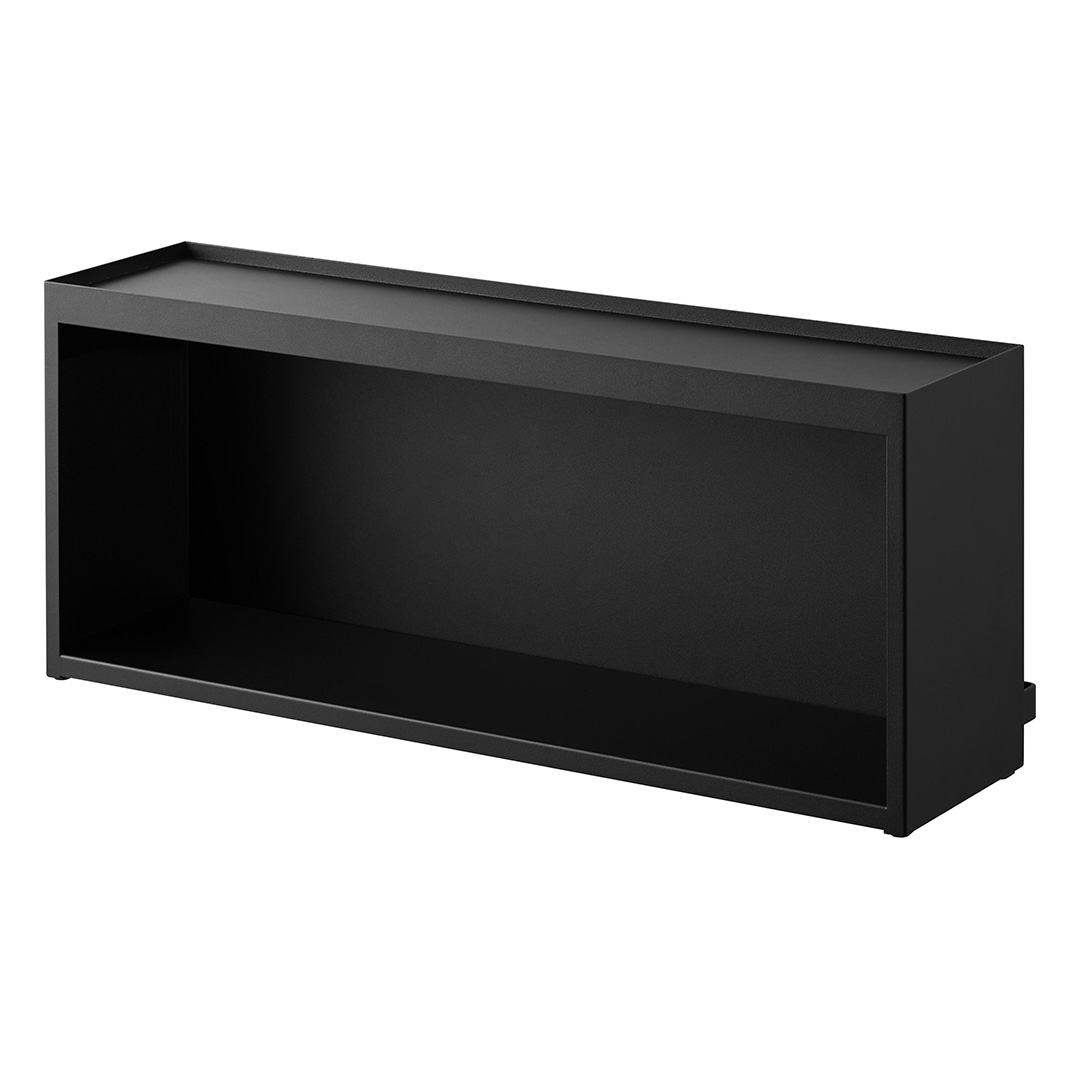 前が開くキッチンカウンター上収納ラック タワー Ｄ15 ホワイト