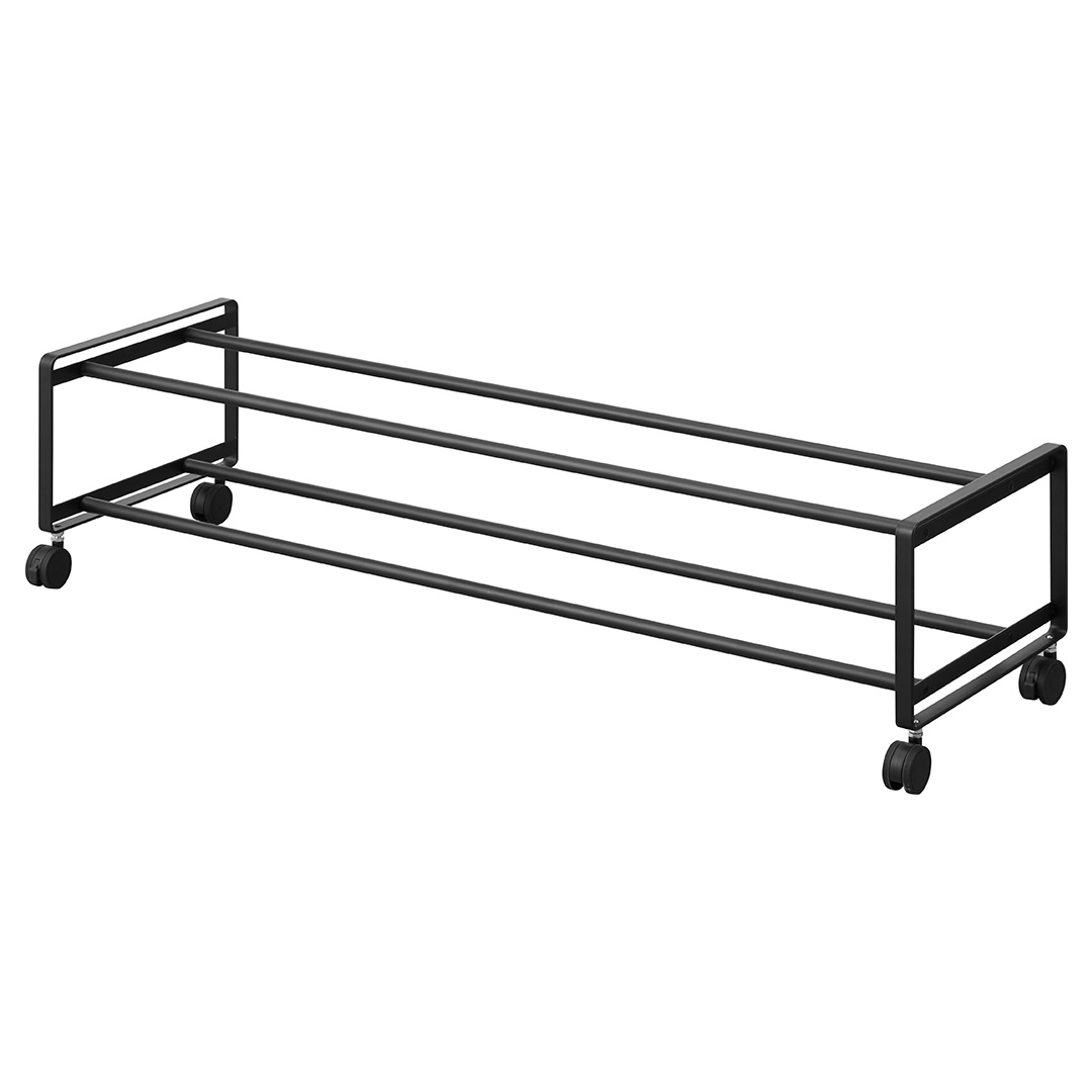 引き出せるキャスター付きシューズラック タワー 2段 ホワイト