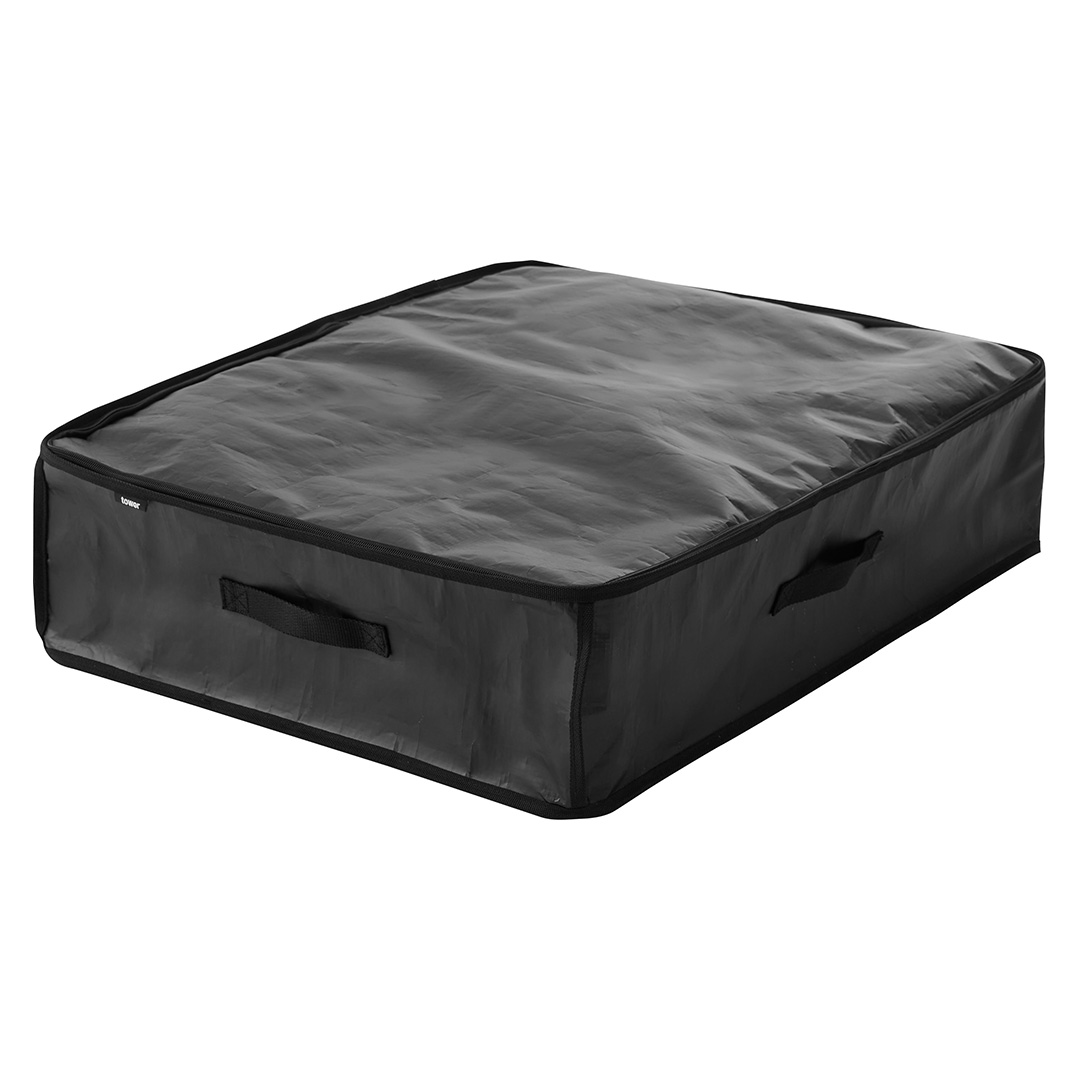 ポリエチレンシート ソファ&ベッド下収納ケース タワー 2個組 ライトグレー