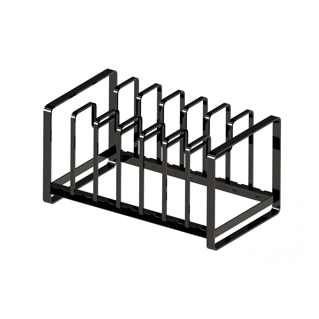 シンク下 フライパン＆鍋蓋スタンド タワー ホワイト