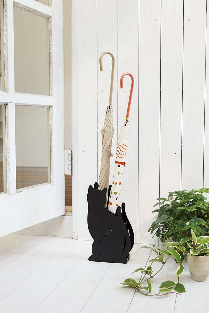 かさたて ネコ ブラック