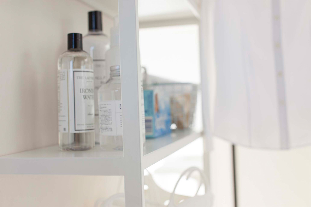 立て掛けランドリーシェルフ タワー ホワイト