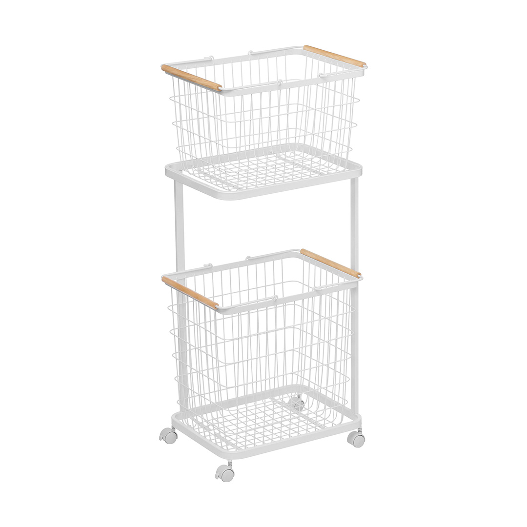 ランドリーワゴン トスカ 2段 ホワイト