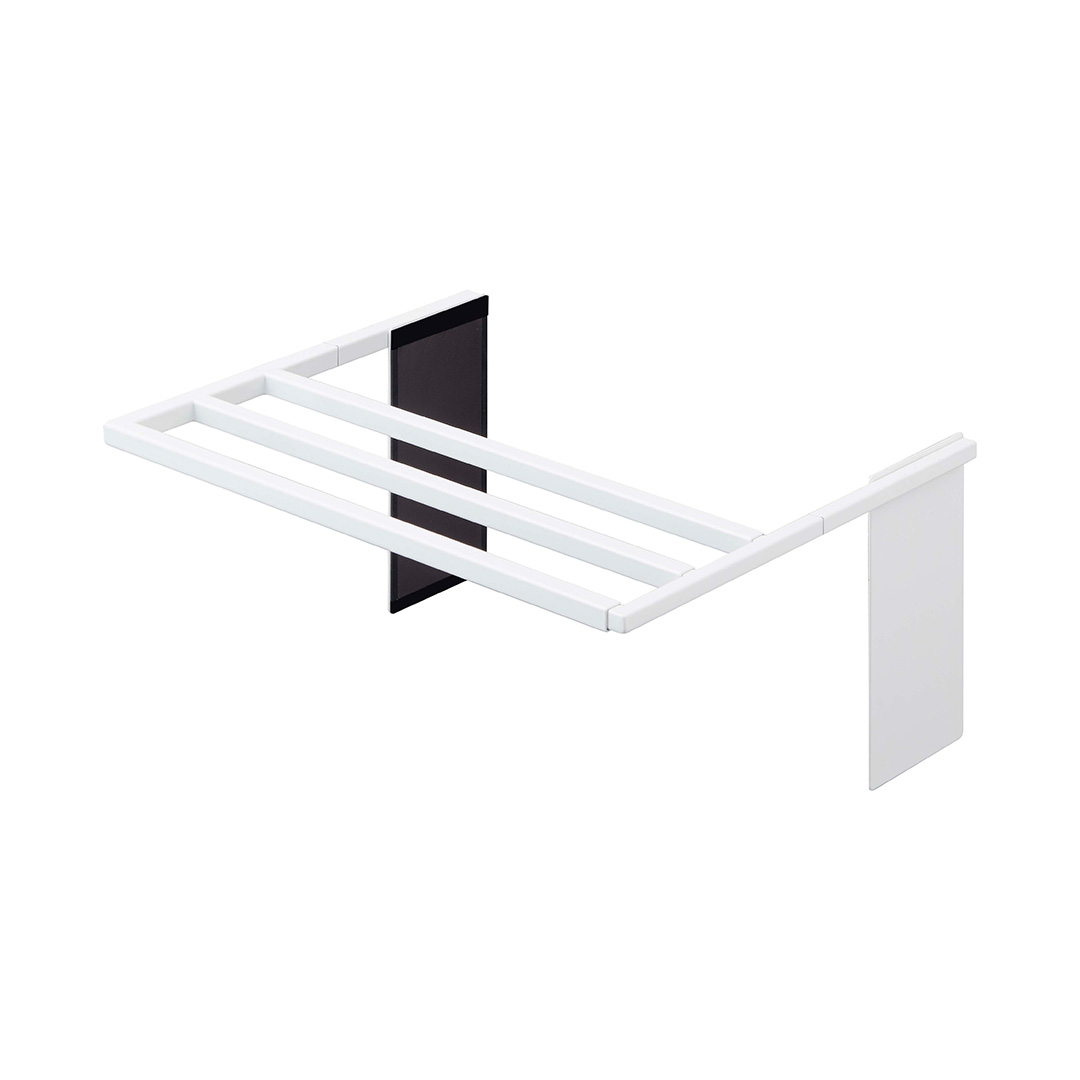 マグネット伸縮洗濯機バスタオルハンガー タワー ホワイト