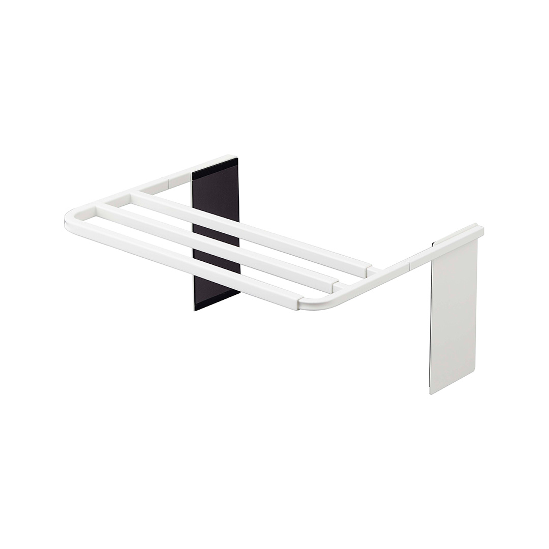 マグネット伸縮洗濯機バスタオルハンガー プレート ホワイト