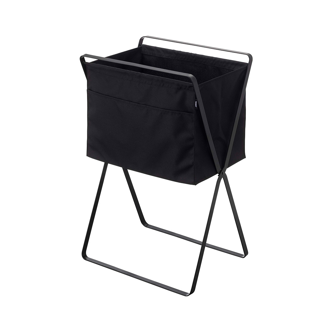 折り畳み高床式ランドリーバスケット タワー ホワイト