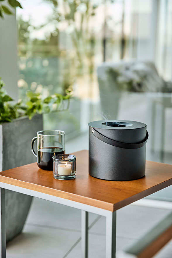 そのまま入れられる蚊取り線香収納ポット タワー 丸型 ブラック