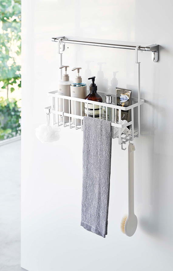 引っ掛けバスルームバスケット タワー ワイド ホワイト