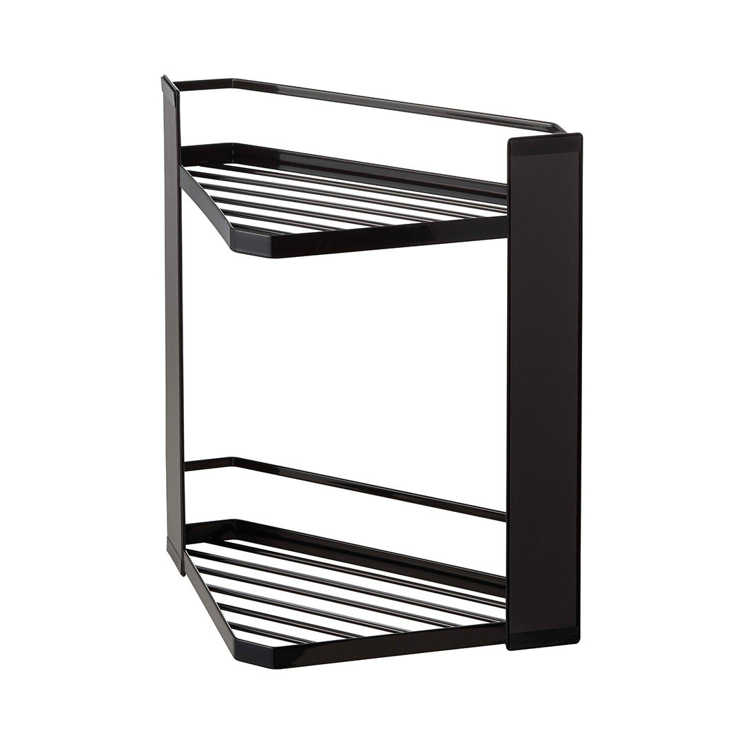 マグネットバスルームコーナーラック タワー 2段 ホワイト