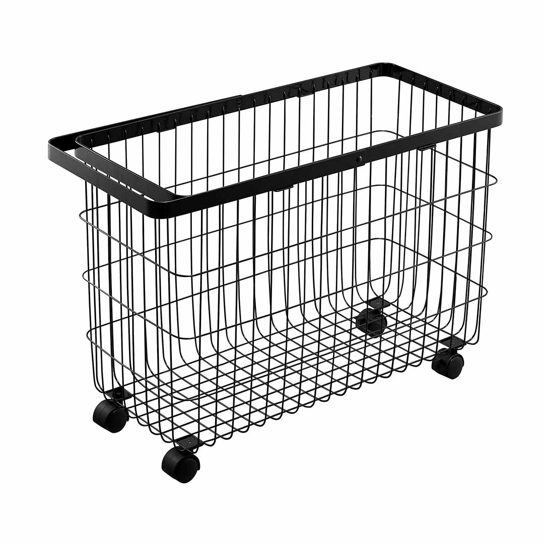 ランドリーバスケット タワー キャスター付き ワイド＆ロー ホワイト