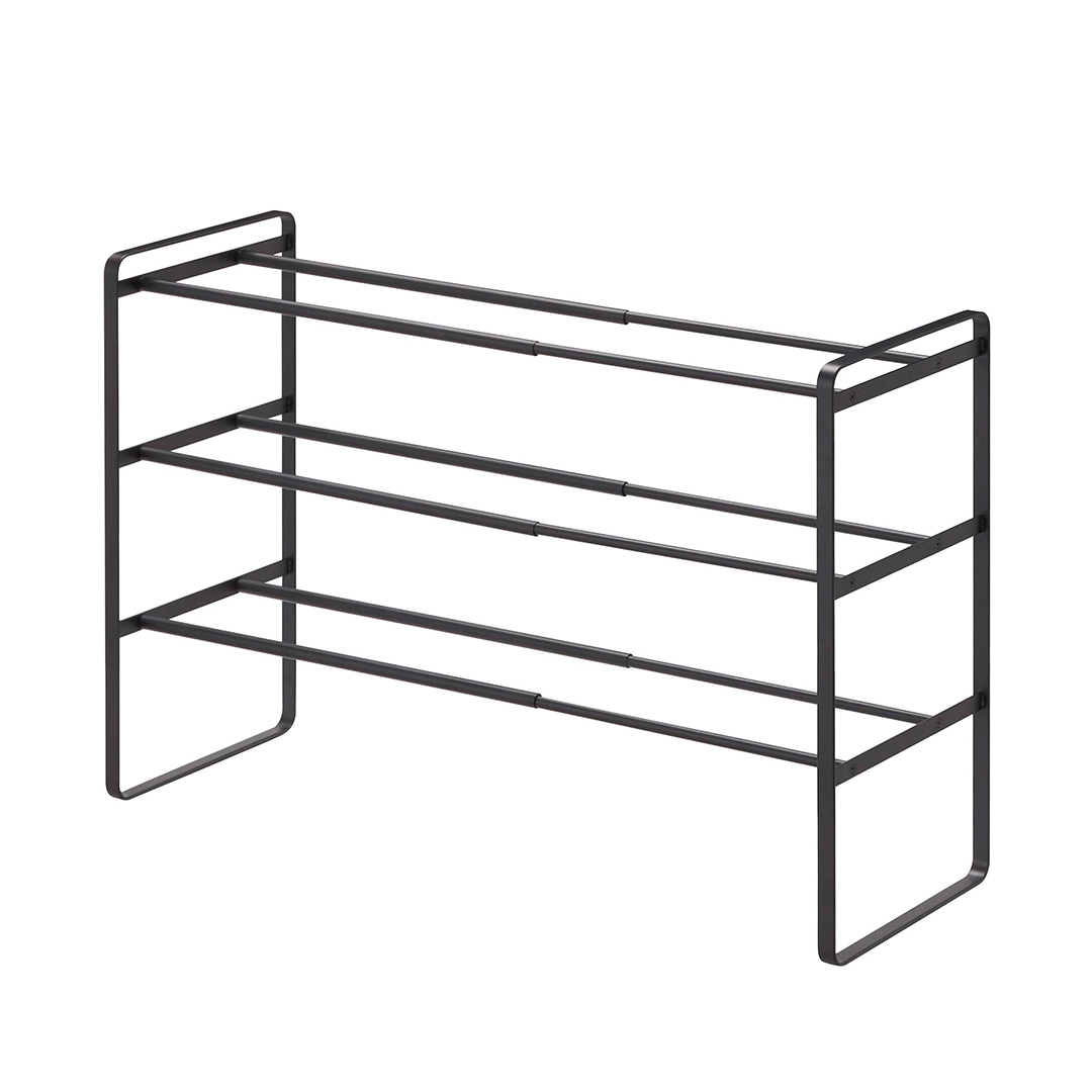 伸縮シューズラック フレーム3段 ホワイト