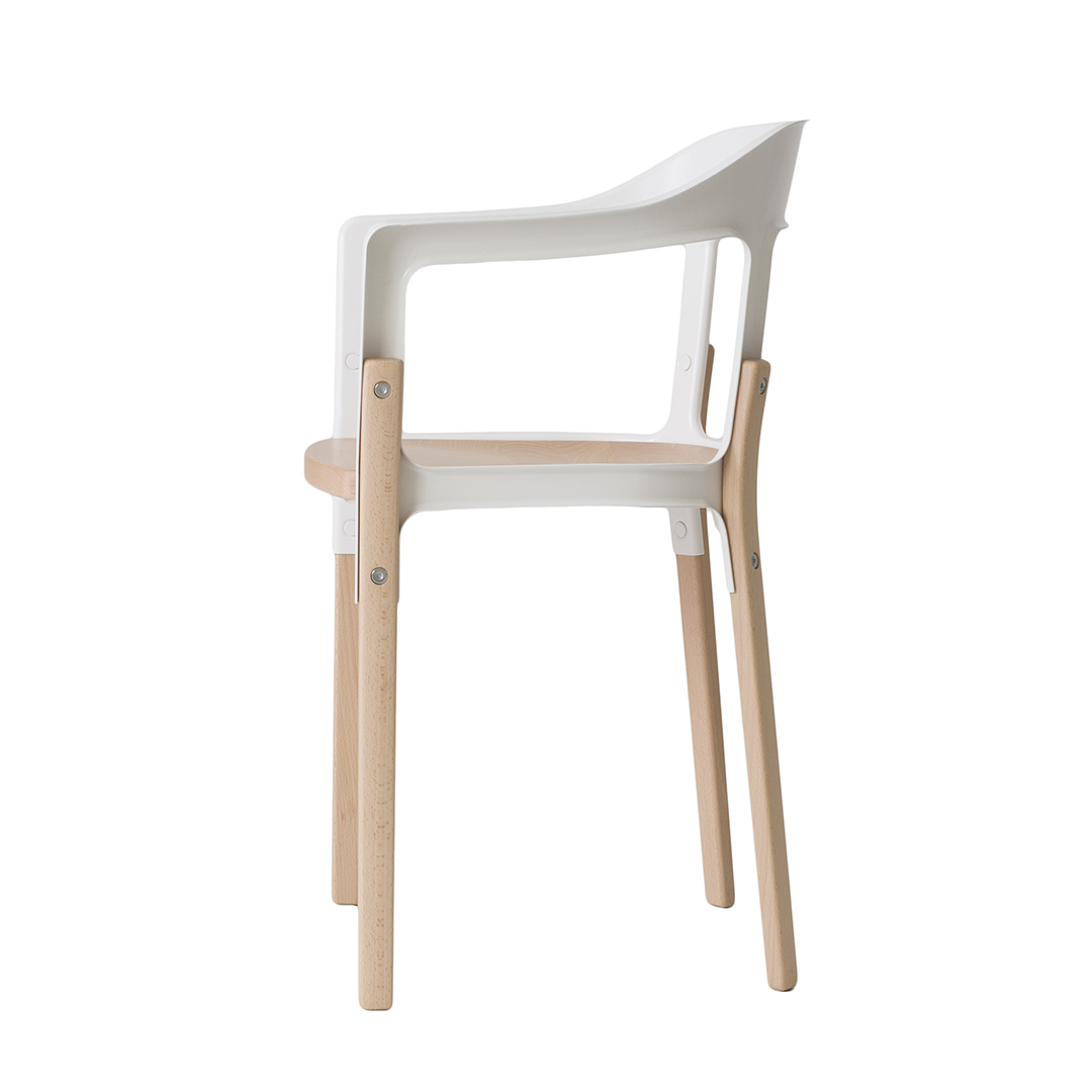 Steelwood chair (脚カラー:ナチュラルビーチ) ナチュラル・ブラック