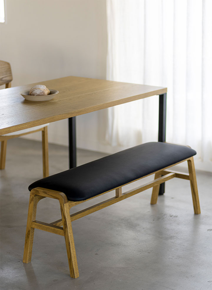 Stam dining bench Msize ブラック
