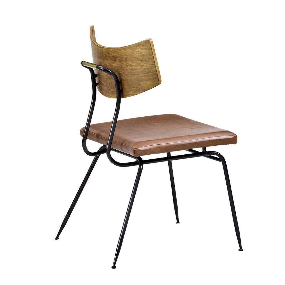 SOLI CHAIR (背カラー:スモークドオーク) スモークドオーク / ブラウンレザー