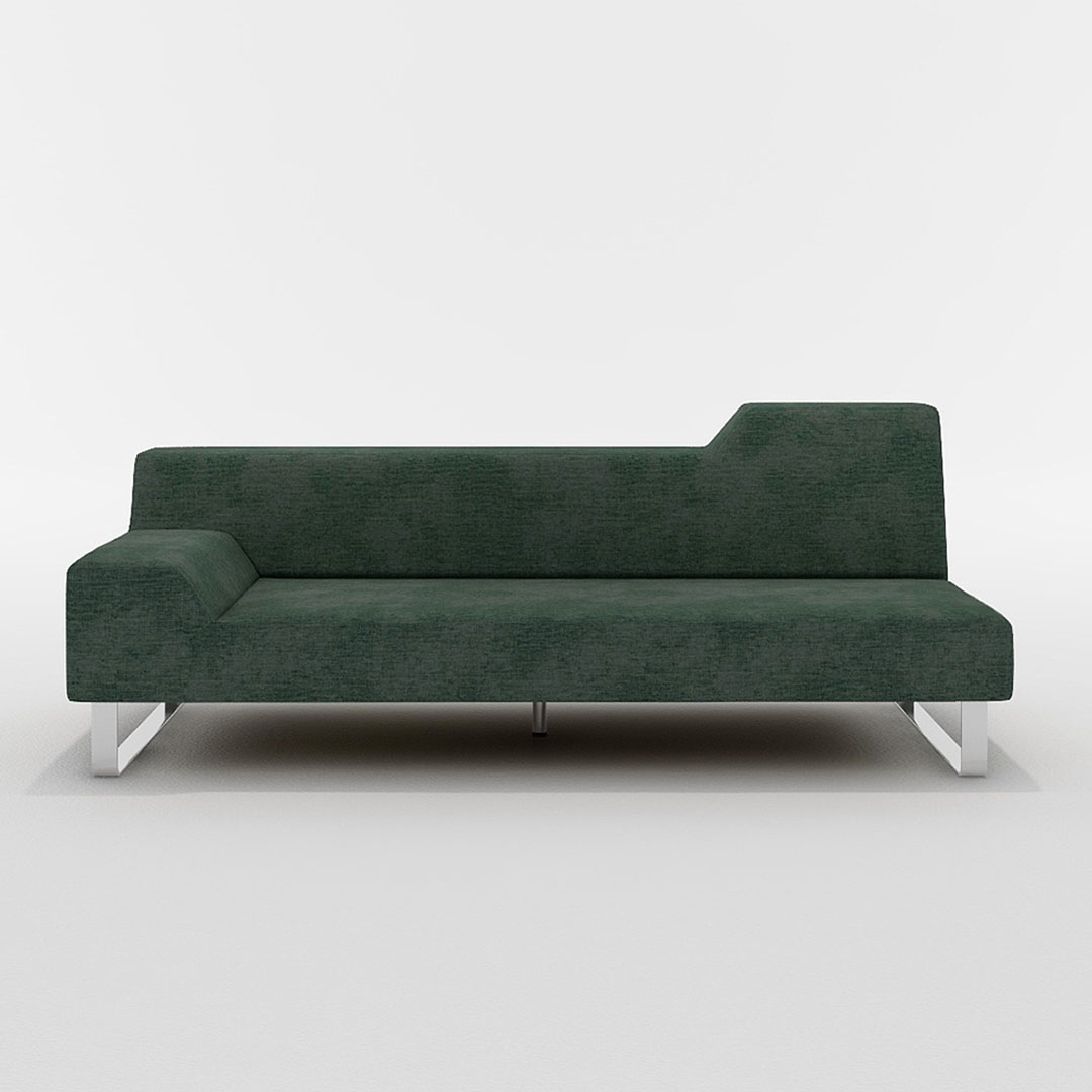 SIESTA 2.5人掛け 右肘付（脚カラー：クロムメッキ） GROUP4-HUチャコールグレー