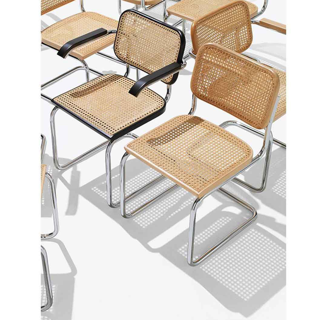 CESCA CHAIR アームレスチェア 籐張り ブラックビーチ