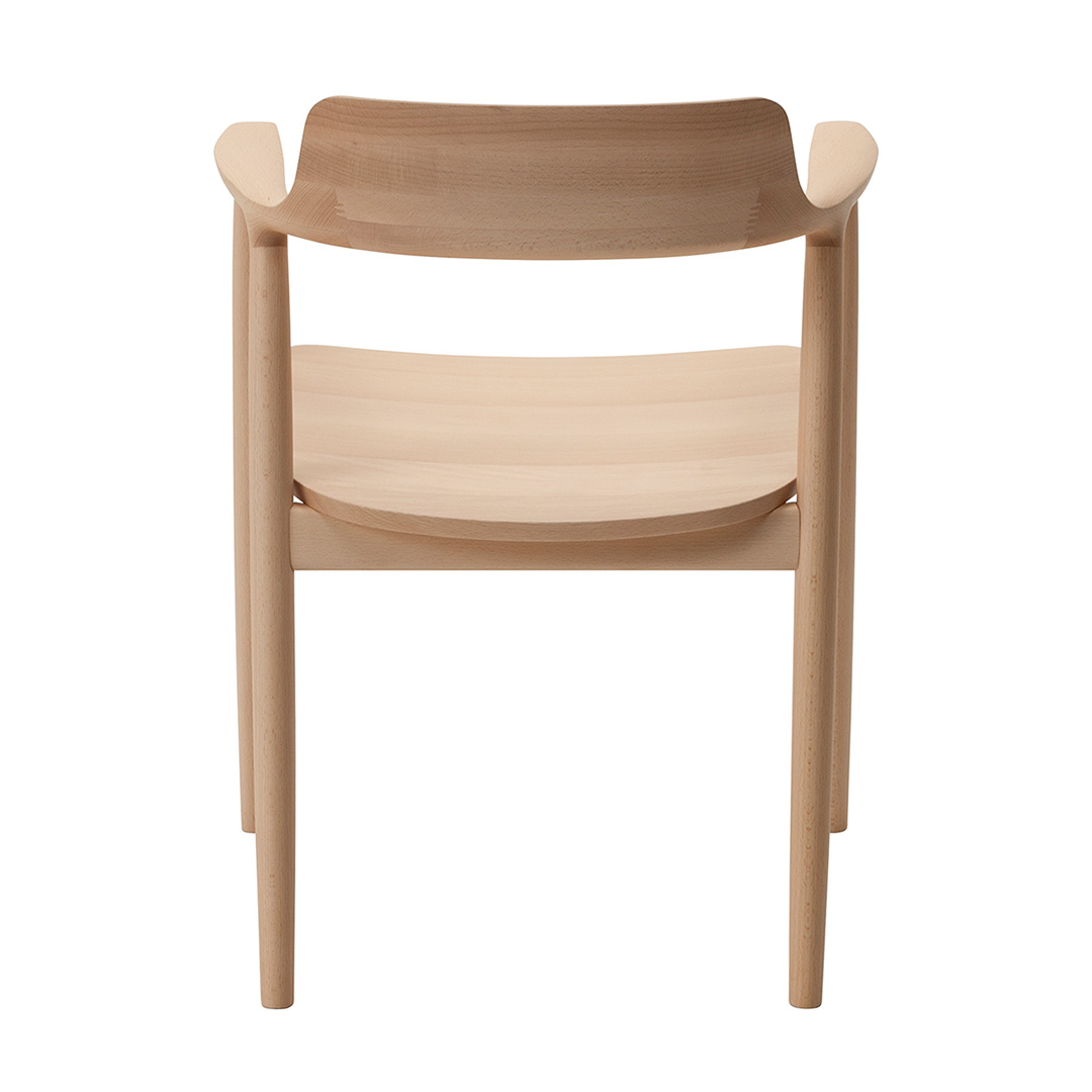 HIROSHIMAアームチェア ビーチ(板座) NL-0ナチュラルホワイト