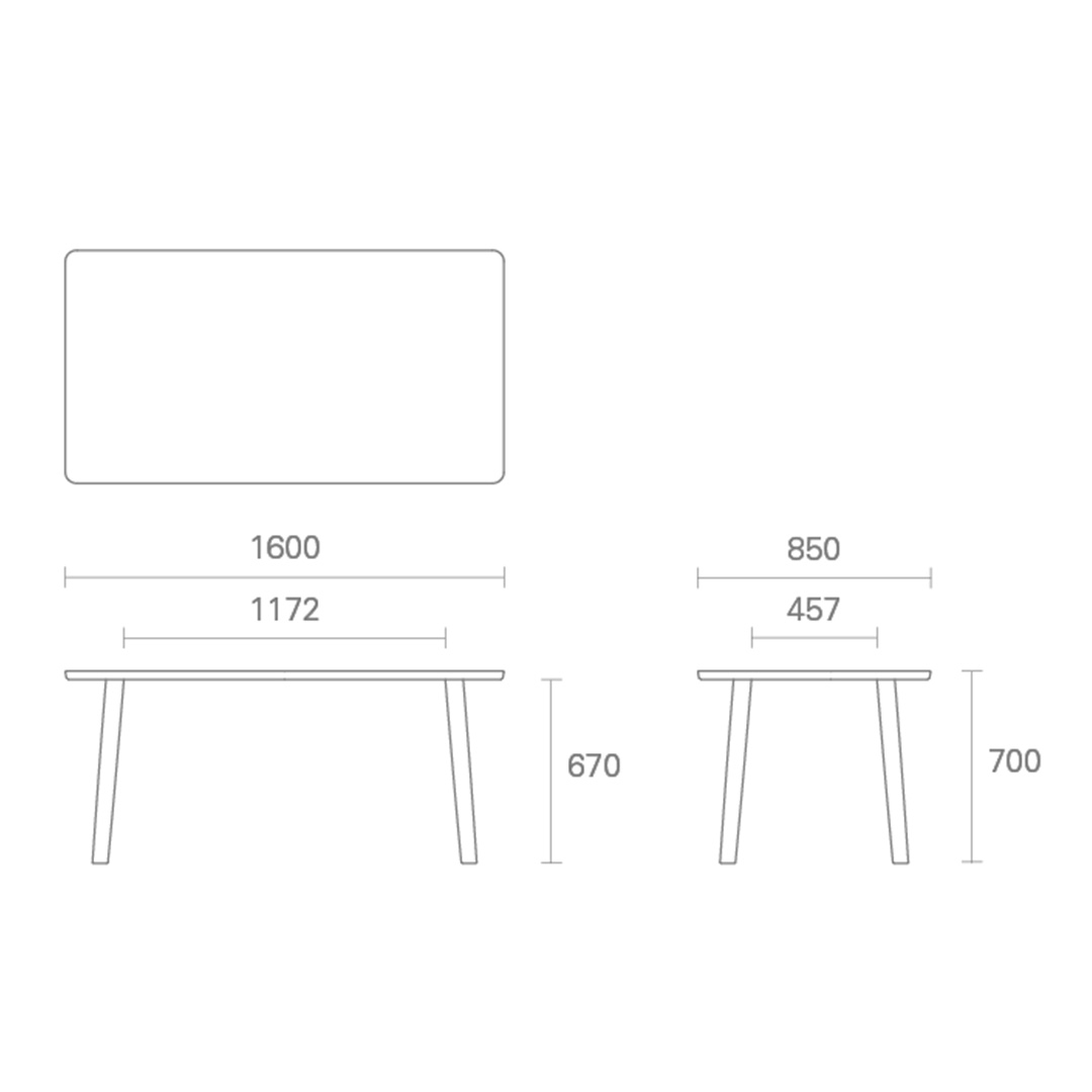 HIROSHIMAダイニングテーブル160 ウォルナット WB-1ライトブラウン