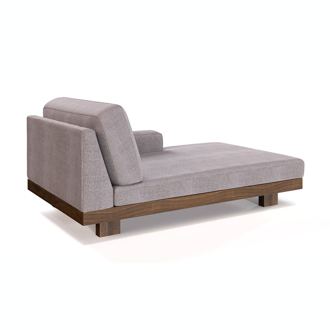 デニッシュソファワンアームカウチ W90 L(脚カラー:ウォールナット) RANK3 FLORUS(シルバー)