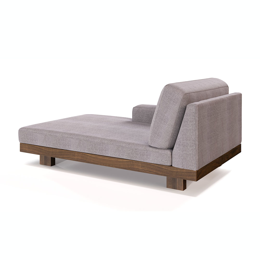 デニッシュソファワンアームカウチ W90 R（脚カラー：ウォールナット） RANK3 FLORUS（シルバー）