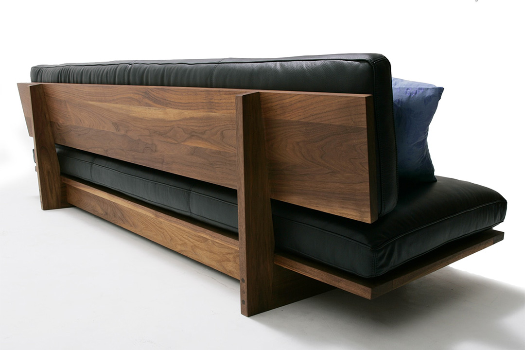 モアレス ソファ 3シーター W180(脚カラー:ウォールナット) RANK8 PATINA(ブラック)