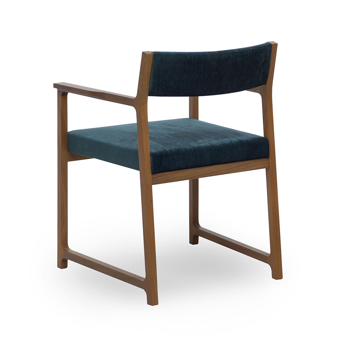 RIN 023 アーム背張チェア(脚カラー:ウォールナット) RANK4 MIRAGE(スプルース)