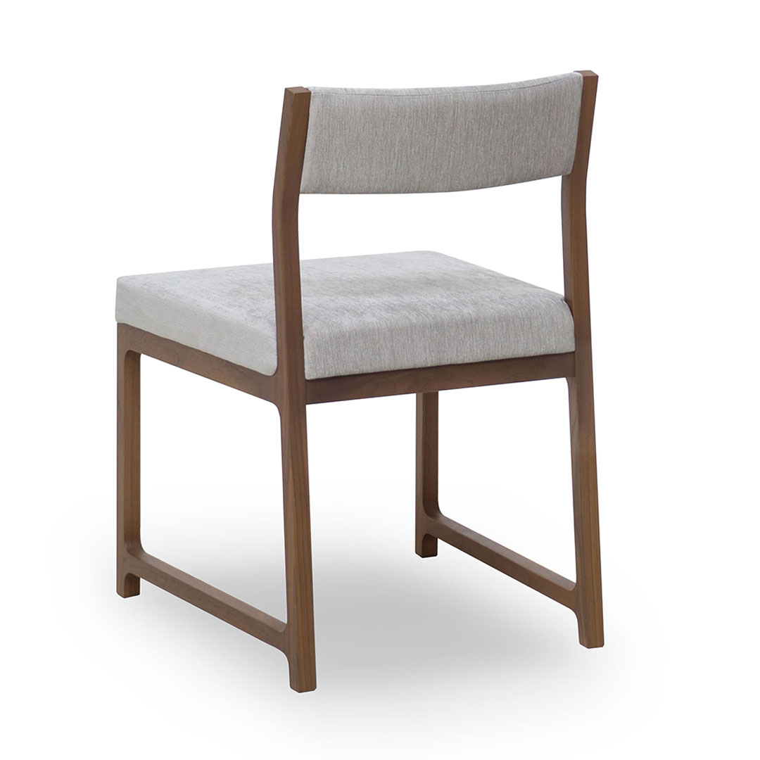 RIN 023 アームレス背張チェア（脚カラー：ウォールナット） RANK4 MIRAGE（シルバー)